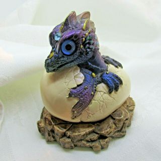 Windstone Editions Hatching Baby Dragon Peacock Pena 1984