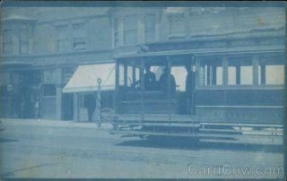 1907 Rppc San Francisco,  Ca Street Car In Front Of Store Buildings Trolley