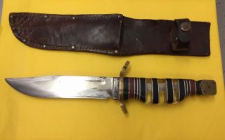 Vintage Ww2 Hand Made Trench Art Theater Knife With Scabbard Look At This Beauty