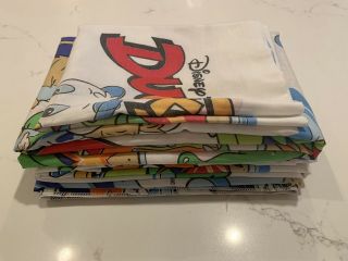 Vintage 1986 Disney Duck Tales Twin Bed Set 3 Piece Flat & Fitted Sheets P/case 2