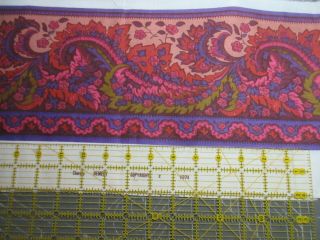 Charles Demery Fabric Border Dated 1974 Quilting/sewing Over 4 Yards Purple Plus