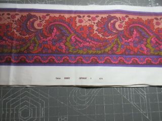 Charles Demery Fabric Border dated 1974 Quilting/Sewing over 4 yards PURPLE plus 2