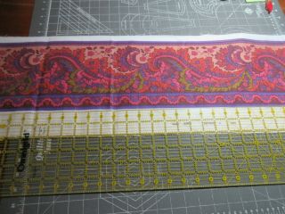 Charles Demery Fabric Border dated 1974 Quilting/Sewing over 4 yards PURPLE plus 3