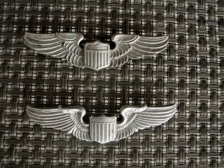 U.  S.  Pilot Wings.  Early Pin Back.  " Sterling ".  Set Of 2 In Auction: