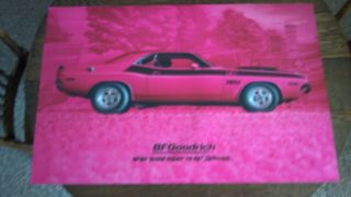 Bf Goodrich Poster Sign Pink 1970 Dodge Challenger