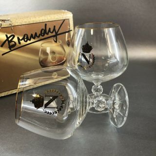 Napoleon Cognac Brandy Snifter Glasses Vintage Set Of 6 - 13oz Crystal