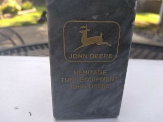 John Deere Marble Base w/ Quartz Golf Ball Clock Service Award - Heritage Turf 2
