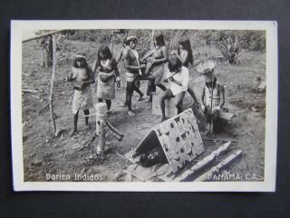 Vintage Real Photo Postcard Rppc Panama C.  A.  Darien Indians