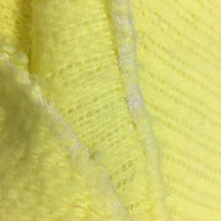 Vintage Acrylic Satin Trim Waffle Weave Blanket Twin/Full Yellow 72 X 90 5939 3