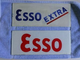 Vintage Esso And Esso Extra Glass Gas Pump Inserts
