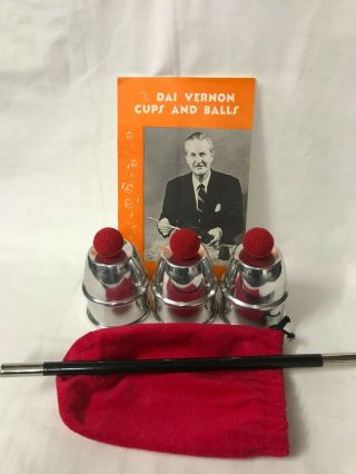 Chop Cup/ Cups & Balls Combo,  With Dai Vernon Instructional Book & Wand