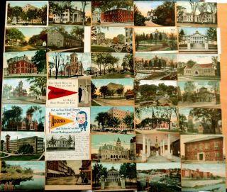 39 Postcards All from AUGUSTA Maine ME Kennebec Co.  2 FELT PENNANTS 1905 - 1920 ' s 3