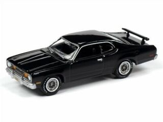 1/64 Johnny Lightning Muscle Cars 1971 Plymouth Duster 340 In Gloss Black With F