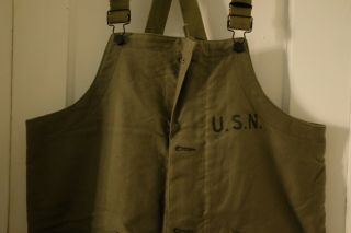 Nos Deadstock Wwii Us Navy Military Deck Overalls Pants Ww2 Rare Usn No Jacket