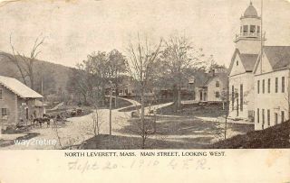 Postcard Ma North Leverett Road Baptist Church Franklin Co Massachusetts 1910