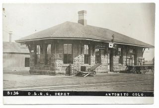 Early 1900s Rppc D & R G Train Depot Antonito Colorado