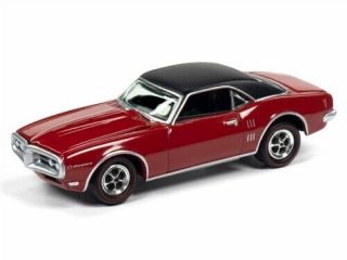 1/64 Johnny Lightning Muscle Cars 1968 Pontiac Firebird In Solar Red With Flat B