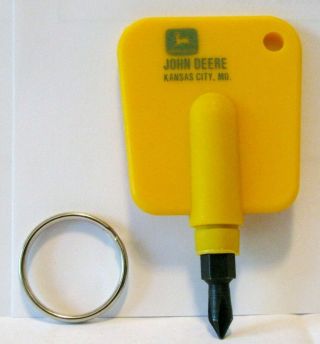 Rare John Deere Kansas City Mo Promo Smartdriver Screw Driver Key Chain Ring Jd