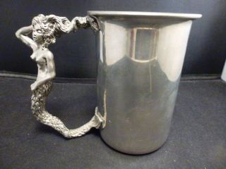 Fellowship Foundry - Large Mermaid Stein Pewter 5 " Tall X 3 5.  8 Round