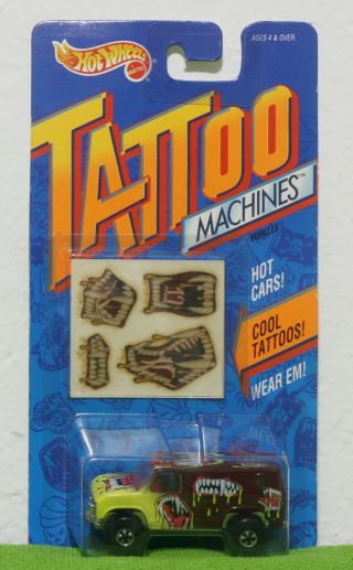 Hot Wheels - Tattoo Machines - Open Wide - 1992 Vintage Van - Moc Beauty