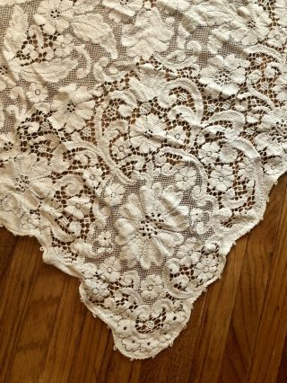 Vintage Ornate Oblong Quaker Lace Tablecloth 80 X 54 " Lovely
