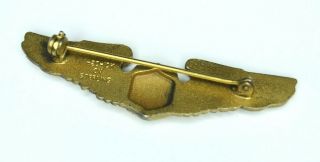 RARE WWII US ARMY AIR CORPS INSTRUCTOR PILOT WINGS AVIATOR 10K GOLD STERLING PB 2