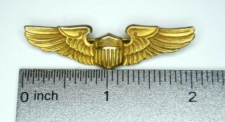 RARE WWII US ARMY AIR CORPS INSTRUCTOR PILOT WINGS AVIATOR 10K GOLD STERLING PB 3