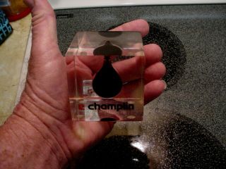 Vintage Champlin Oil Lucite Paperweight 2