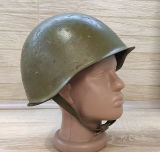 Russian Military Soviet Army Wwii Ssh40 Type Steel Helmet,  Number