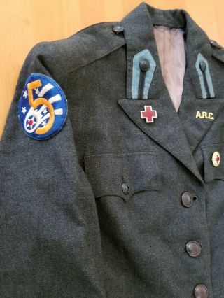 WWII American Red Cross Volunteer Uniform Jacket PTO Asiatic Theater 5th USAAC 3