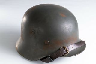 Ww2 German Restored M35 Army Helmet Marked Mark Chinstrap Liner Antique