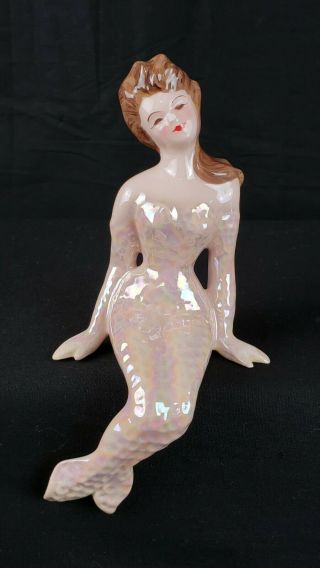 Vtg Florence Ceramics Merrymaids Mermaid Jane Pinup Girl Lady Chipped Nose