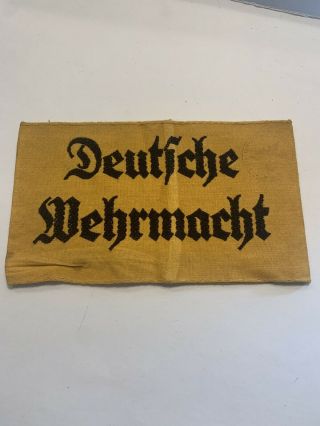 Ww2 German Deutsche Wehrmacht Yellow Armband World War Ii