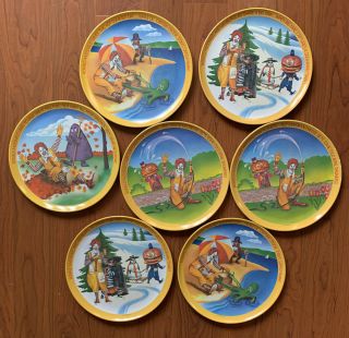 Vintage 1977 Mcdonald’s Plastic Plates (7 Total) Ronald Mcdonald/hamburglar