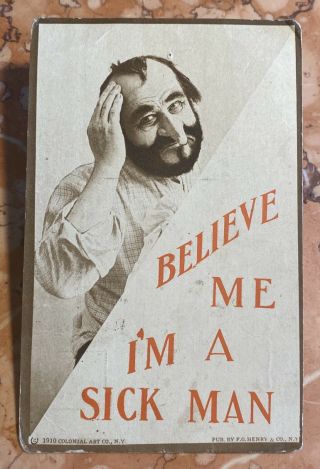 Rare 1910 Anti - Semitic Postcard,  ‘i’m A Sick Man’ Beggar Stereotype,  York