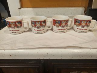 Vintage Campbell Kids Soup Cups 1993 Set Of Four Westwood Collectible 3 " Tall