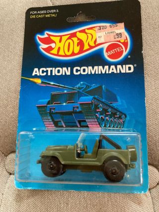 Hot Wheels Roll Patrol Jeep Cj Green Bw 1988 Action Command Card