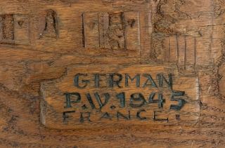 WWII German POW PW Hand Carved Wood Plaque France 1945 Prisoner of War Art 2