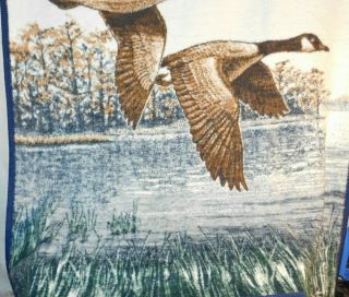 Vintage Biederlack USA REVERSIBLE Blanket Throw Geese In Flight 57 