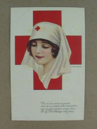 Post Card Nurse Italian Red Cross Nanni Comitato Propaganda Croce Rossa Milano