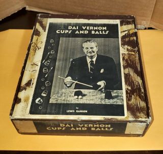 Vintage Magic Shop Dai Vernon Cups And Balls Store Display Cigar Box Trick