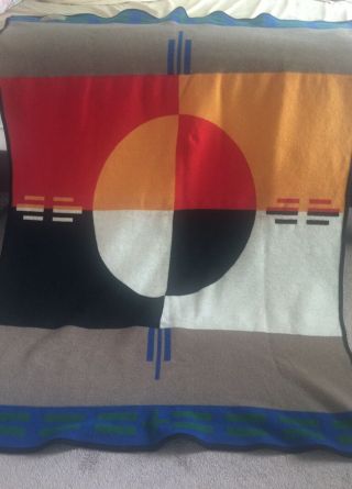 Pendelton Beaver State Wool Blanket Circle Of Life Elders Tribal One Size Euc