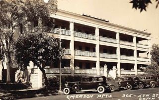 Fl 1930’s Florida Real Photo Emerson Apartments St.  Petersburg,  Fla - Pinellas