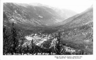 Birdseye View St Elmo Colorado Rocky Mountain 1940s Rppc Photo Postcard 6239