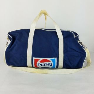 Vintage Pepsi Cola Gym Duffel Bag Advertising Duffle Nylon Travel 18” Blue