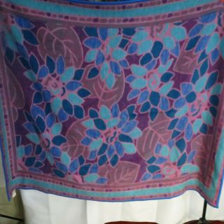 San Marcos Floral Blanket 73 X 53 Blue & Pink Two Sided Warm