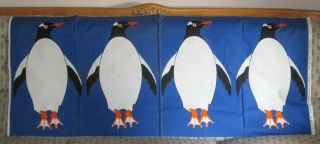 Vintage Tampella Finland For Intair Fabric Penguins Wall Art Elna Voss - Hellwig