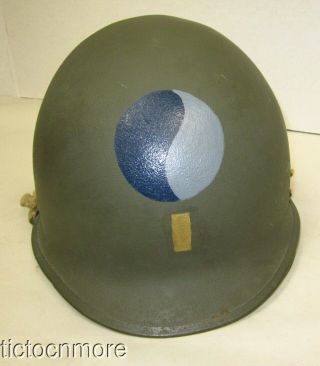 Wwii Us Army 29th Division D - Day Impression M1 Helmet W/ Liner Named To Vet