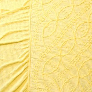 Vintage Yellow Chenille Bedspread Wedding Circle Full Size 88x104 2