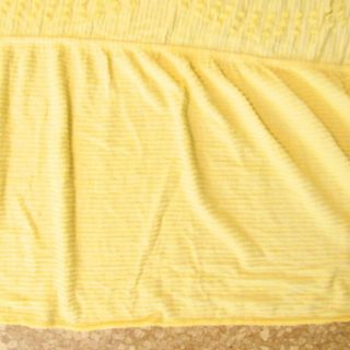 Vintage Yellow Chenille Bedspread Wedding Circle Full Size 88x104 3